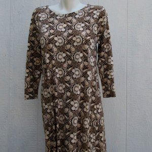 Loft Floral Puff Sleeve Flare Dress